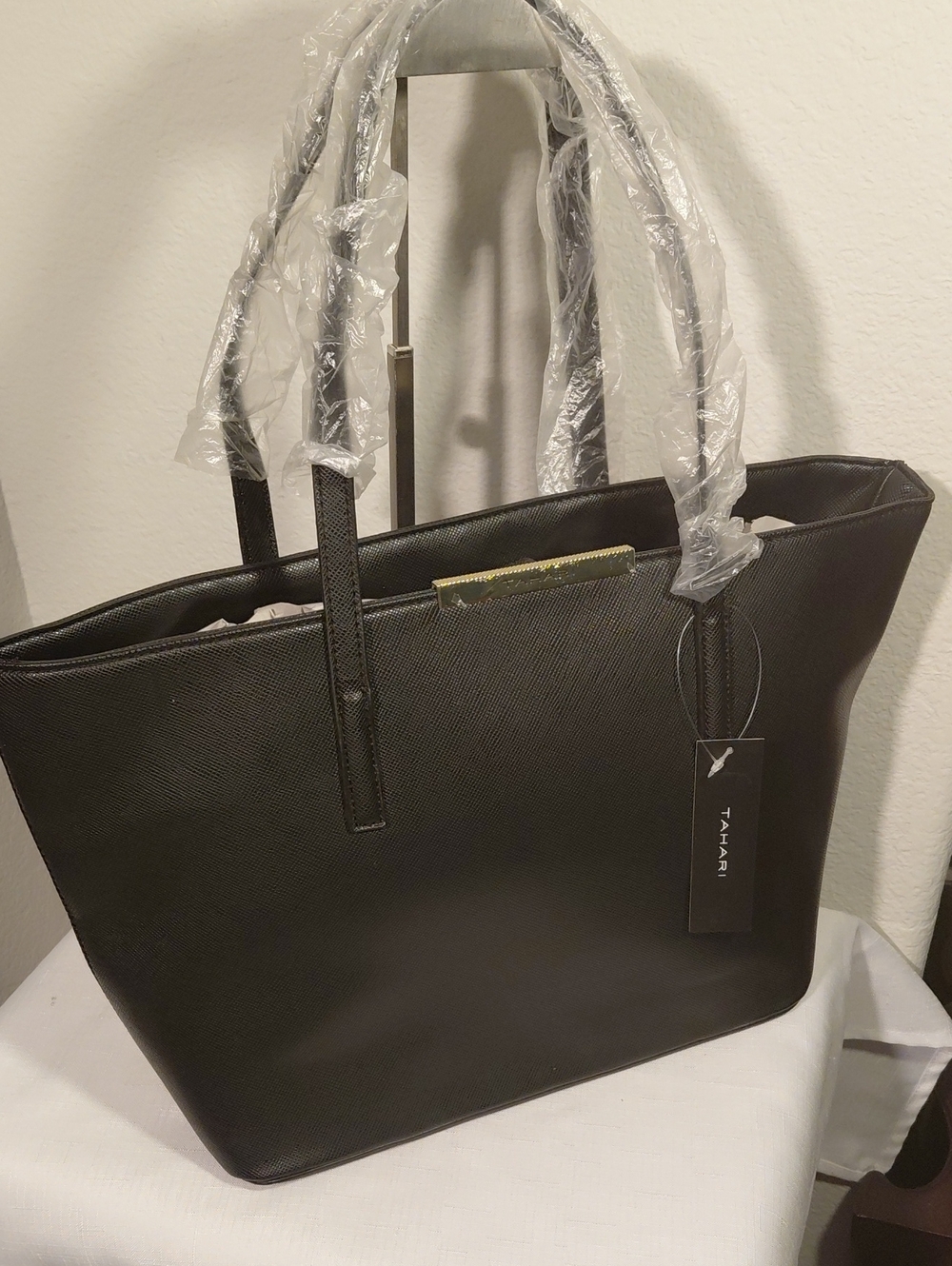 Tahari Black Structured Tote